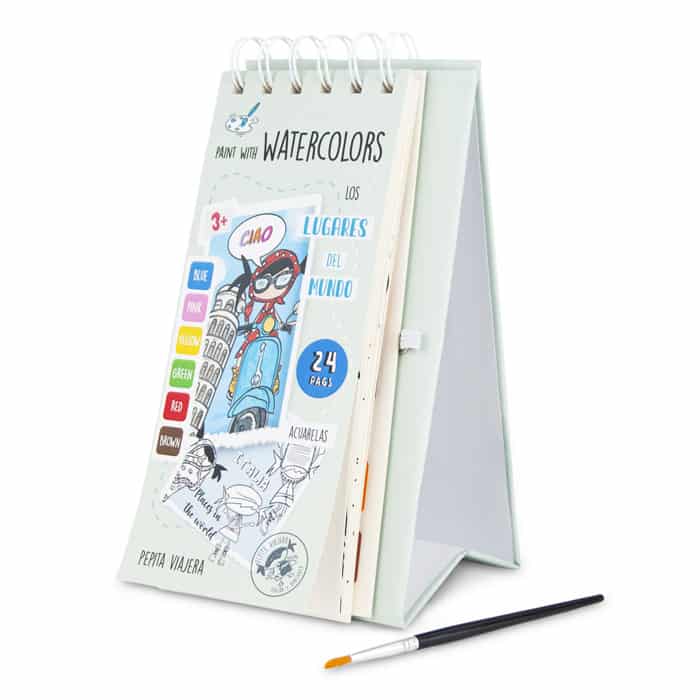 Greetings from the World watercolor coloring book