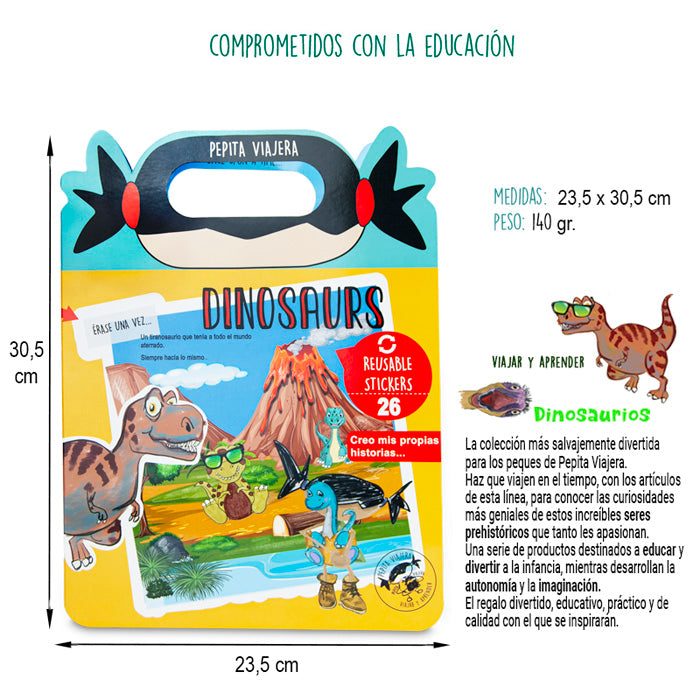 Libro de pegatinas educativo Dinosaurios