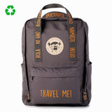 Backpack greetings from the world Travel me! Gray - English