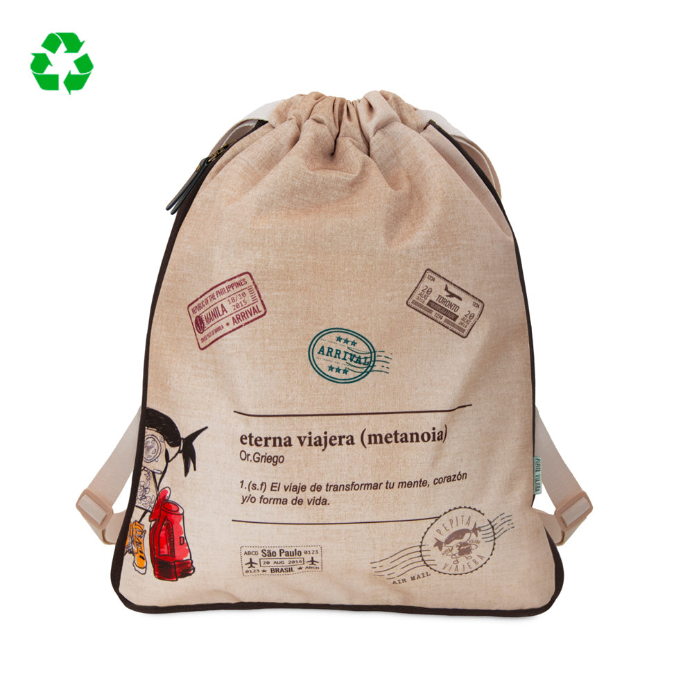 Mochila saco con fuelle expandible Eterna Viajera