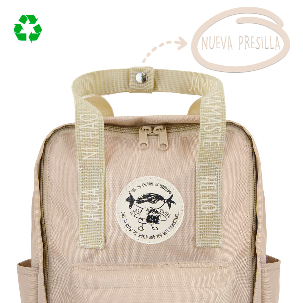 Mochila Mini saludos del mundo Camel