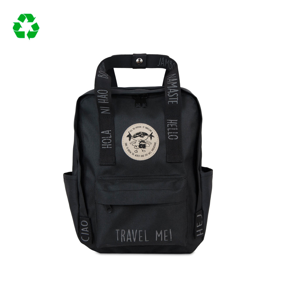 Mochila Mini saludos del mundo Negra