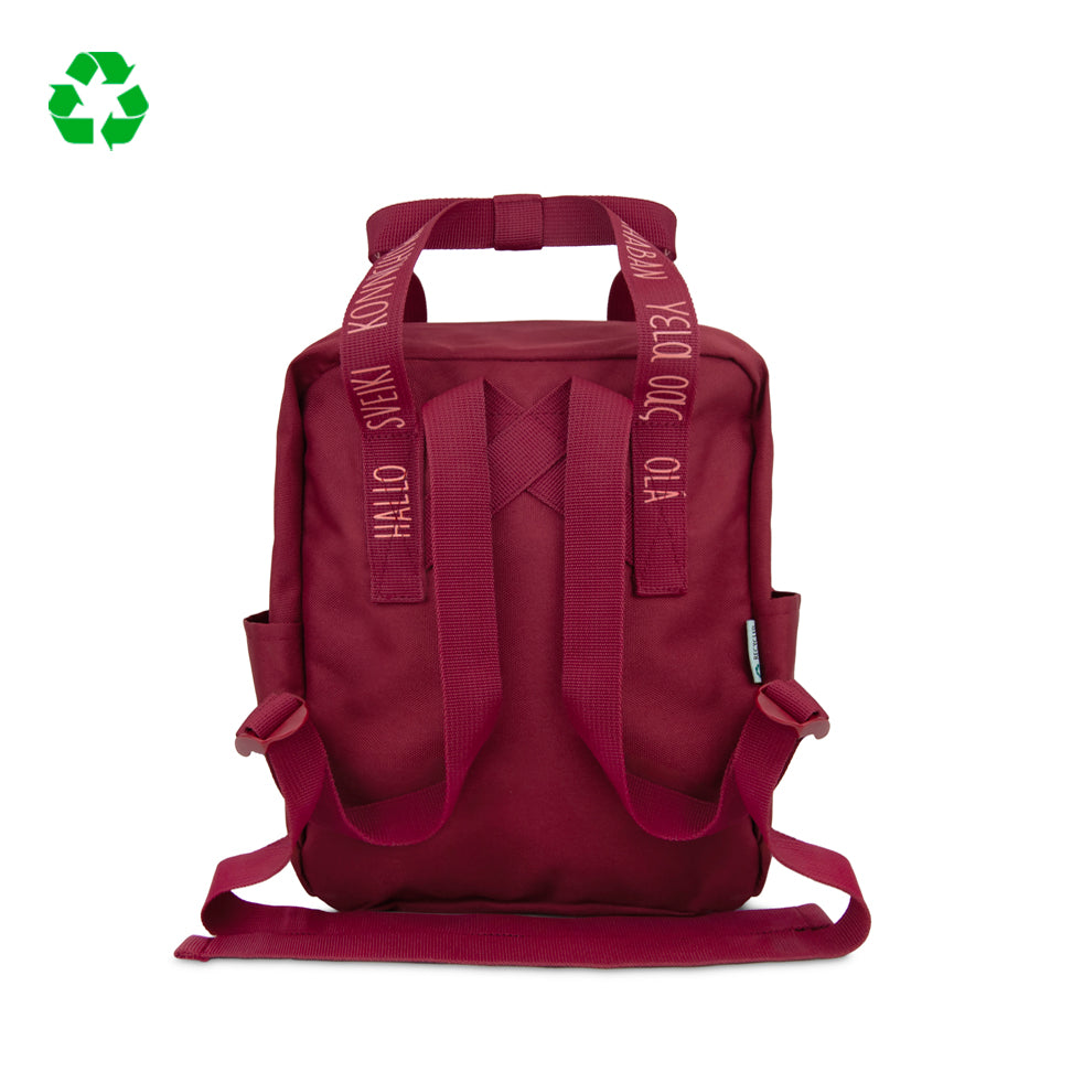 Mochila Mini saludos del mundo Roja