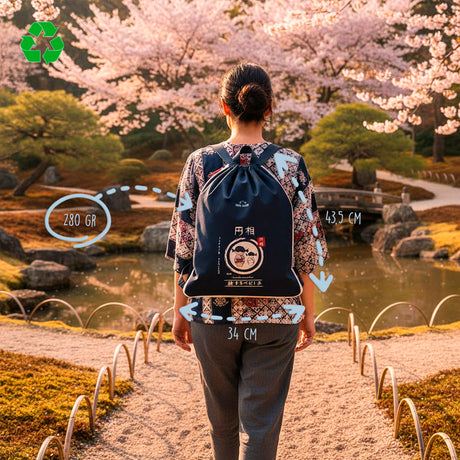 Mochila saco con fuelle expandible Japón