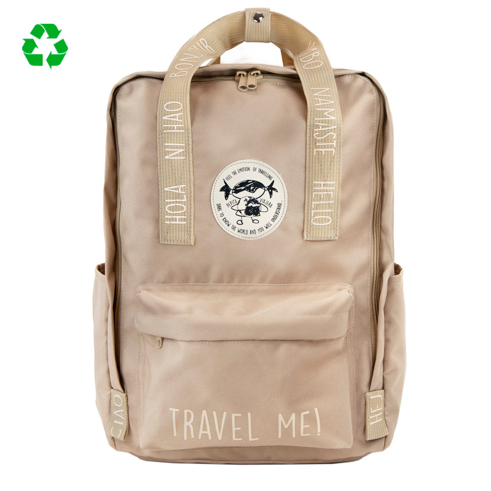 Mochila saludos del mundo Camel