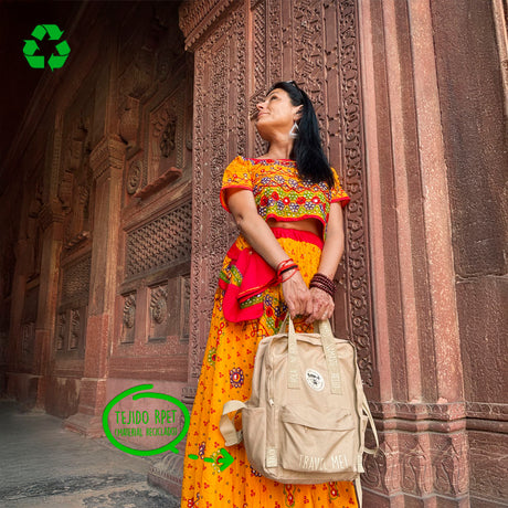 Mochila saludos del mundo Camel