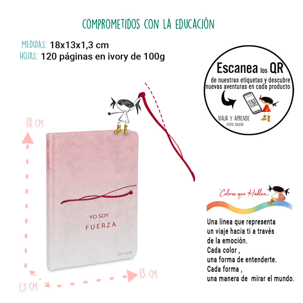 Cuaderno bordado deluxe Yo Soy Fuerza