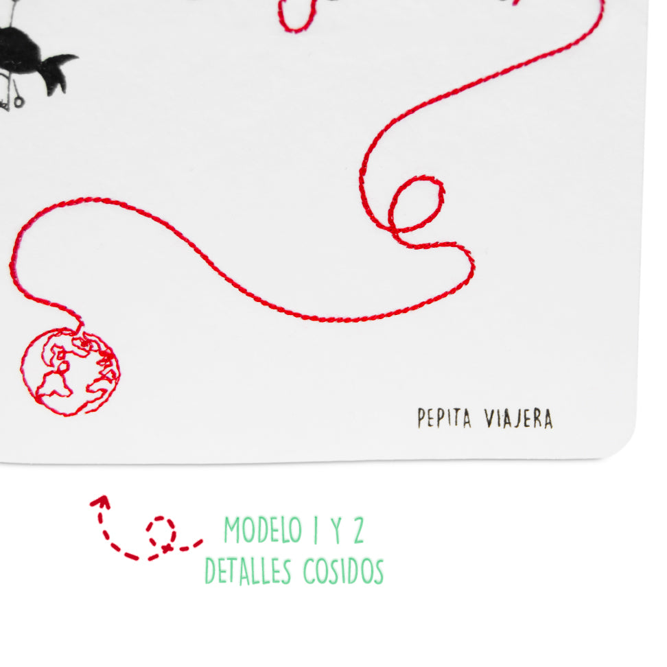 Set 2 libretas bordadas Leyenda del Hilo Rojo , español