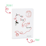 Set 2 libretas bordadas Leyenda del Hilo Rojo en Inglés