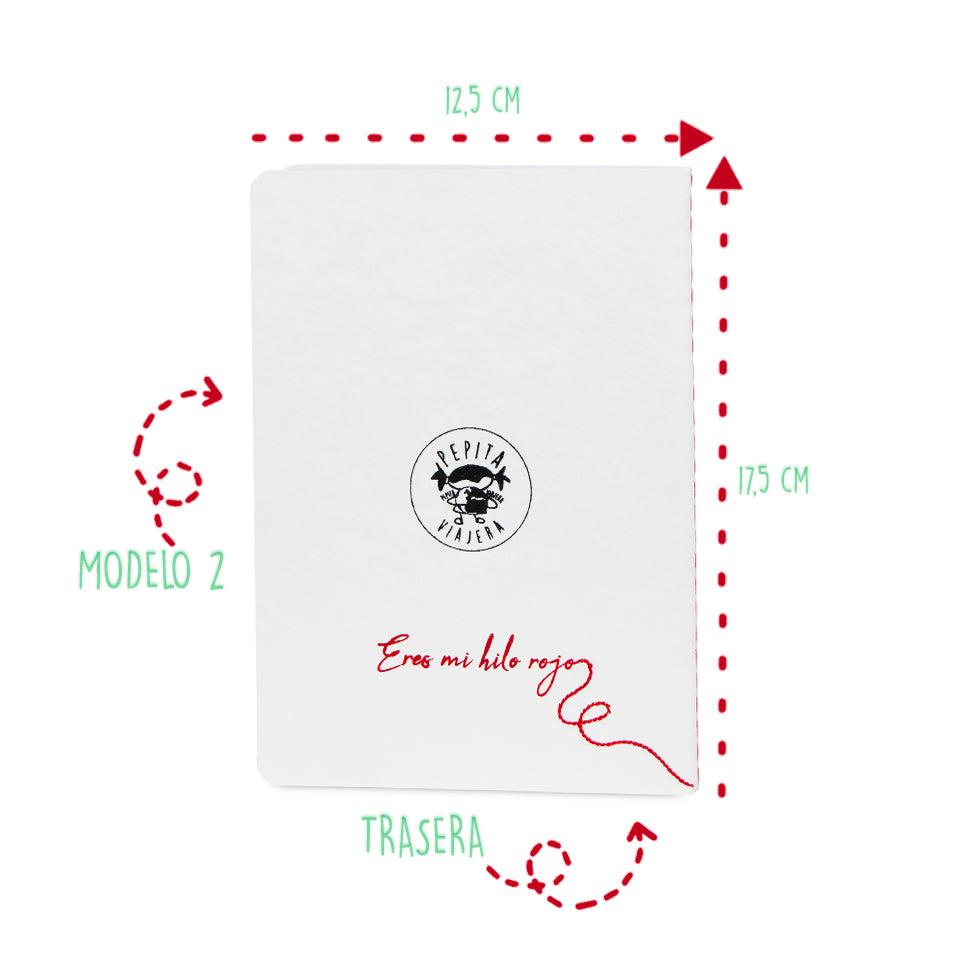 Set 2 libretas bordadas Leyenda del Hilo Rojo , español
