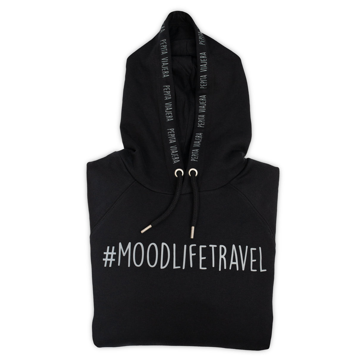 Sudadera negra de algodón orgánico #Moodlifetravel