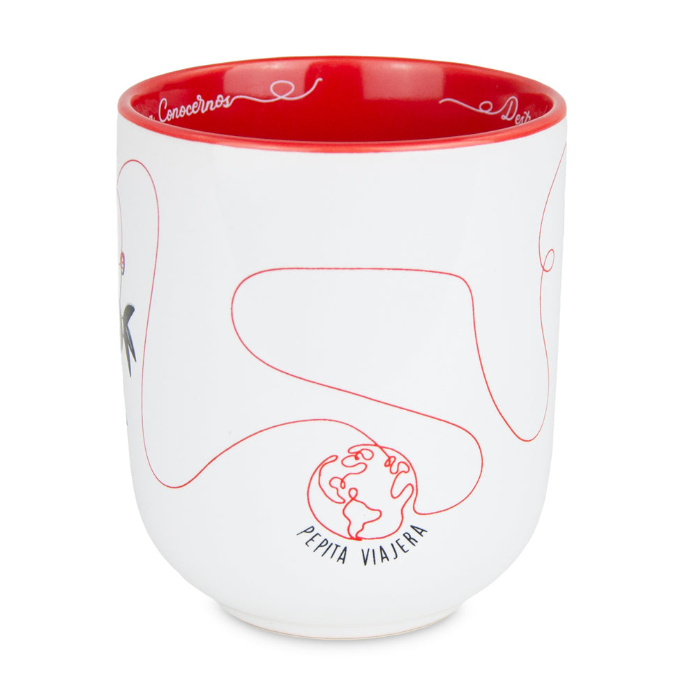 White Christmas Mug Traveler Pepita