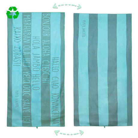 Toalla Saludos del Mundo aguamarina