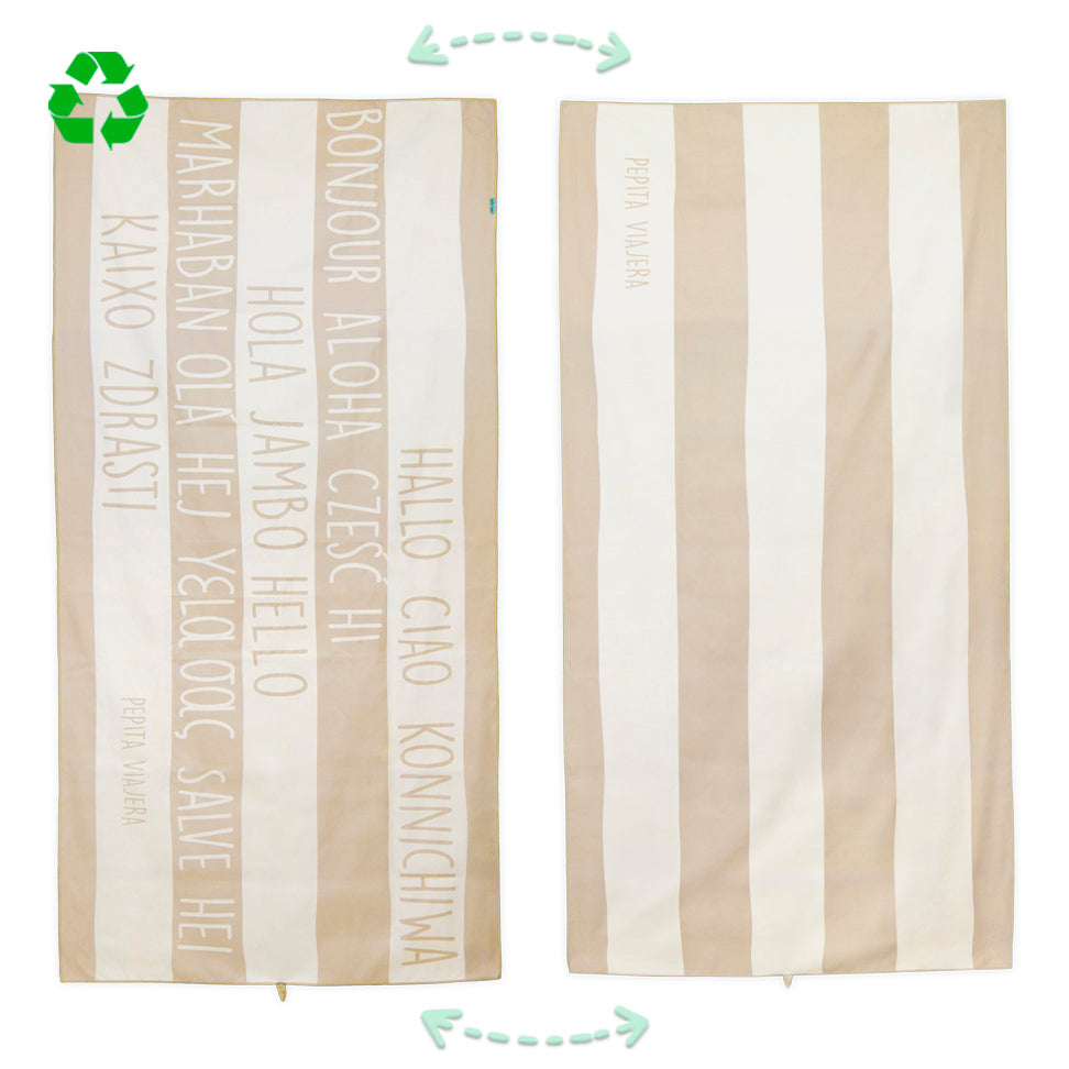 Toalla Saludos del Mundo camel