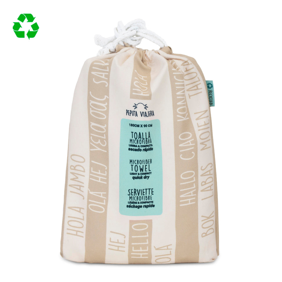 Toalla Saludos del Mundo camel