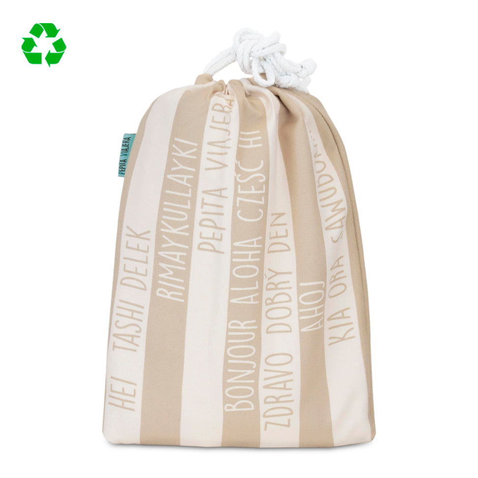 Toalla Saludos del Mundo camel