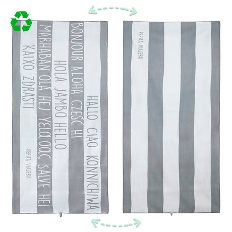 Toalla Saludos del Mundo gris