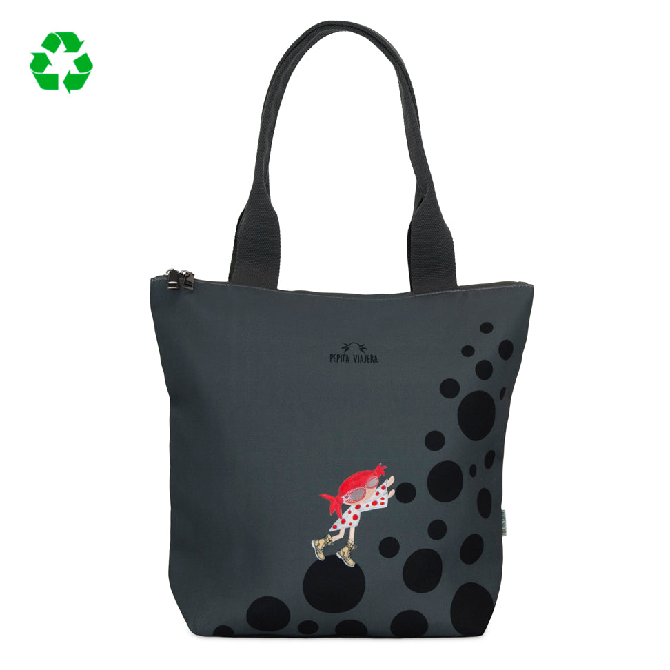Pack tote, portatodo triple y monedero Pepikusama gris