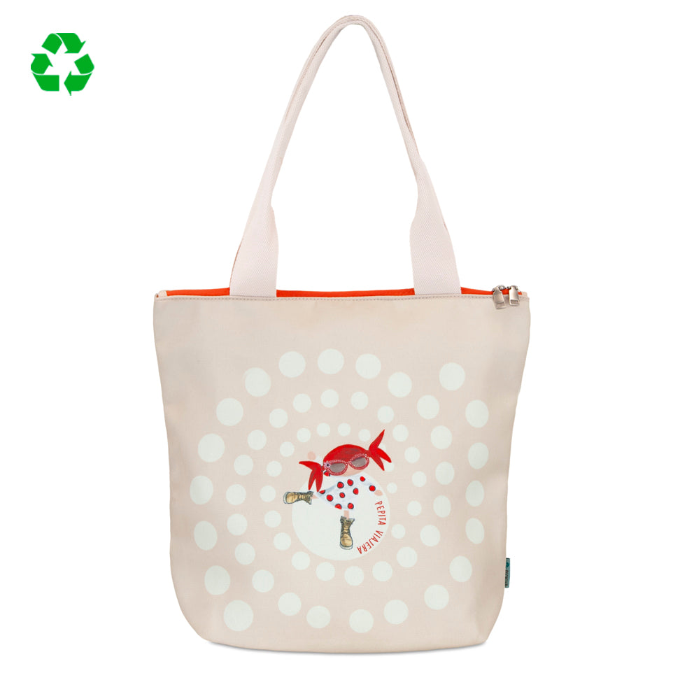 Pack tote, portatodo triple y monedero Pepikusama tapioca