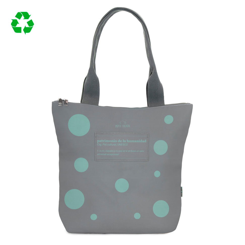 Pack tote, portatodo triple y monedero Patrimonio gris