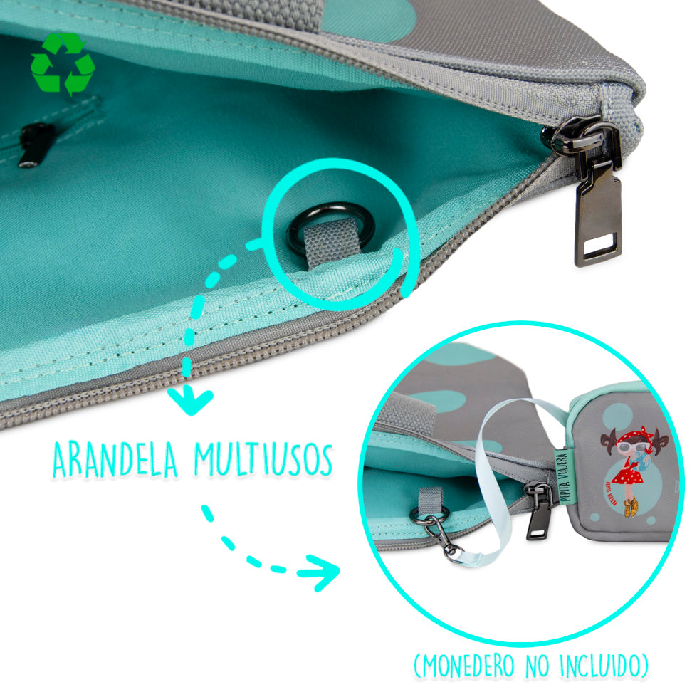 Pack tote, portatodo triple y monedero Patrimonio gris