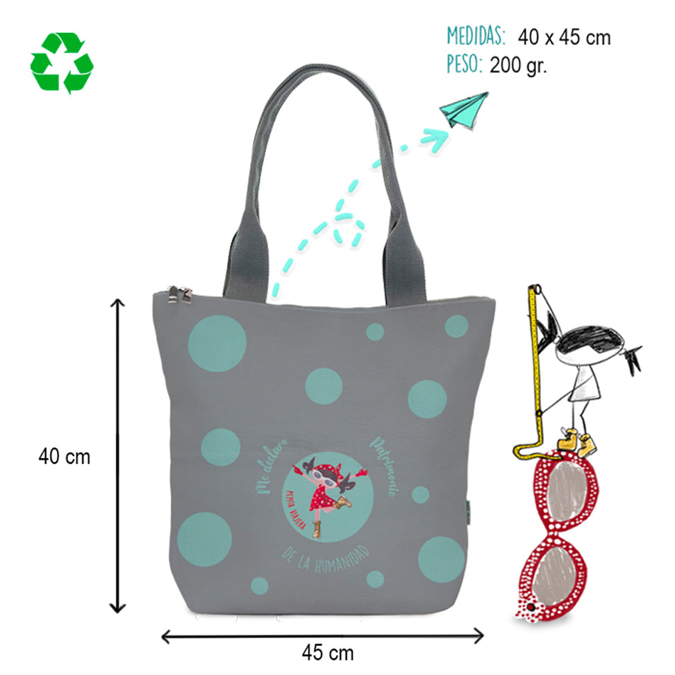 Pack tote, portatodo triple y monedero Patrimonio gris