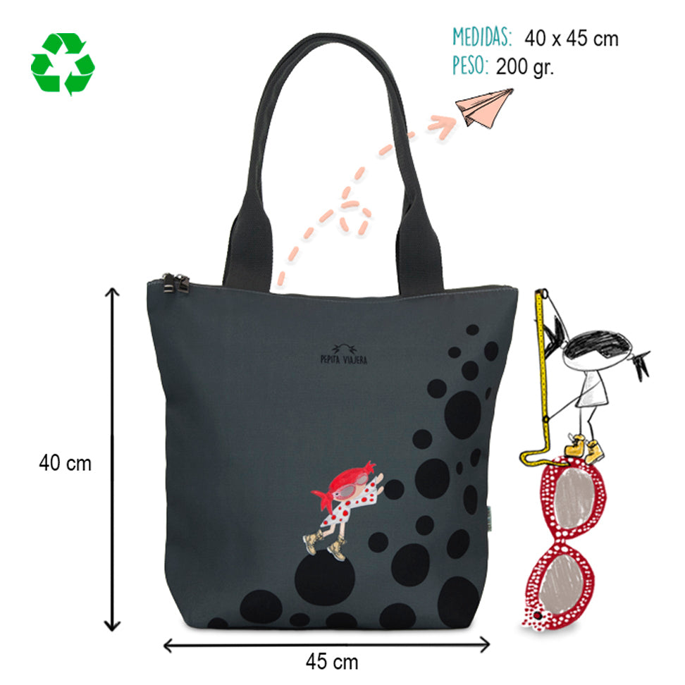 Tote bag Pepikusama gris