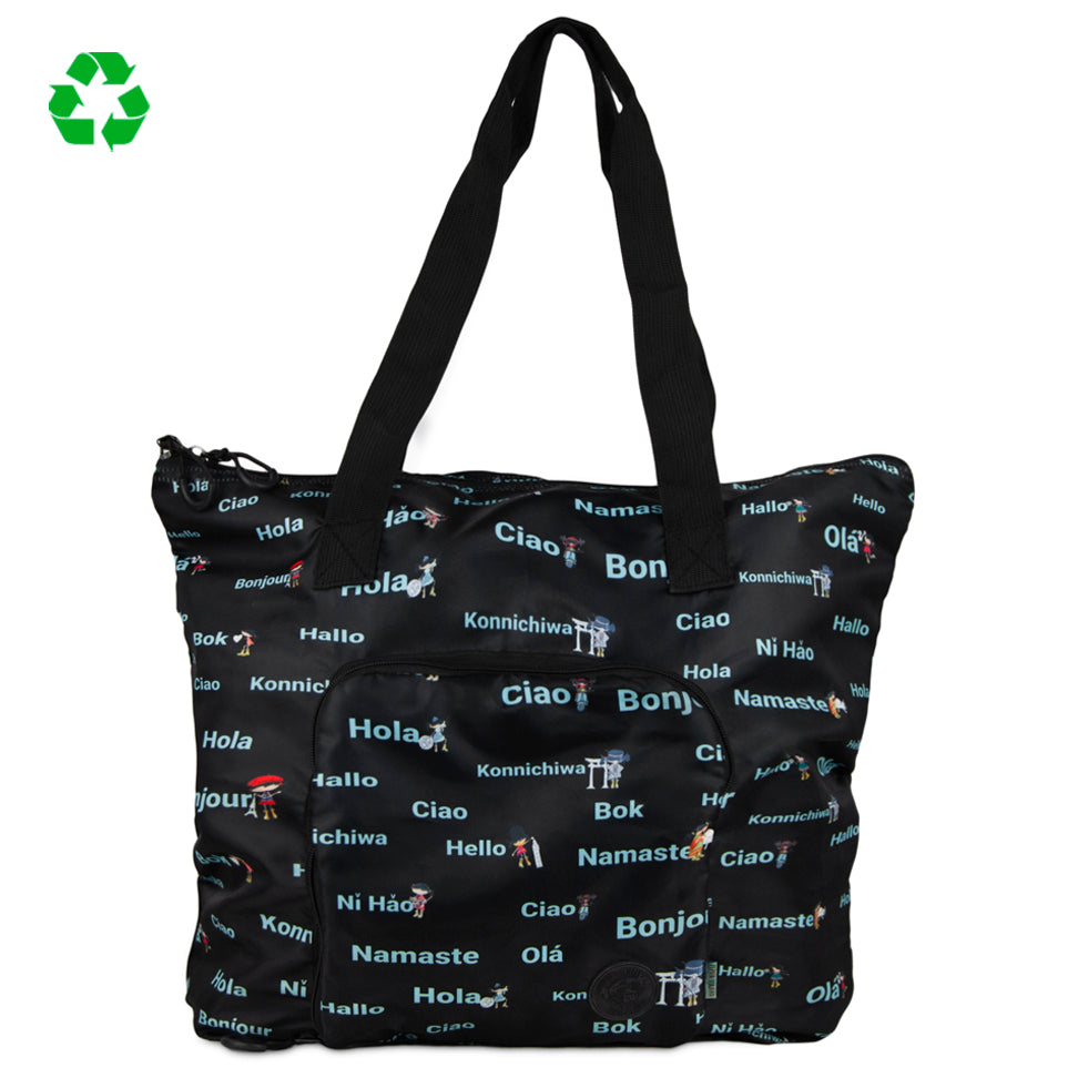 Greetings from the World foldable totebag