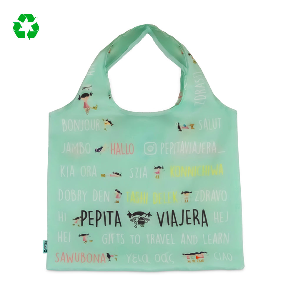 Bolsa shopper plegable Saludos del mundo