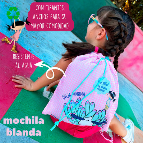 Pack Bolsas multiusos y Mochila blanda recicladas Oveja Marina