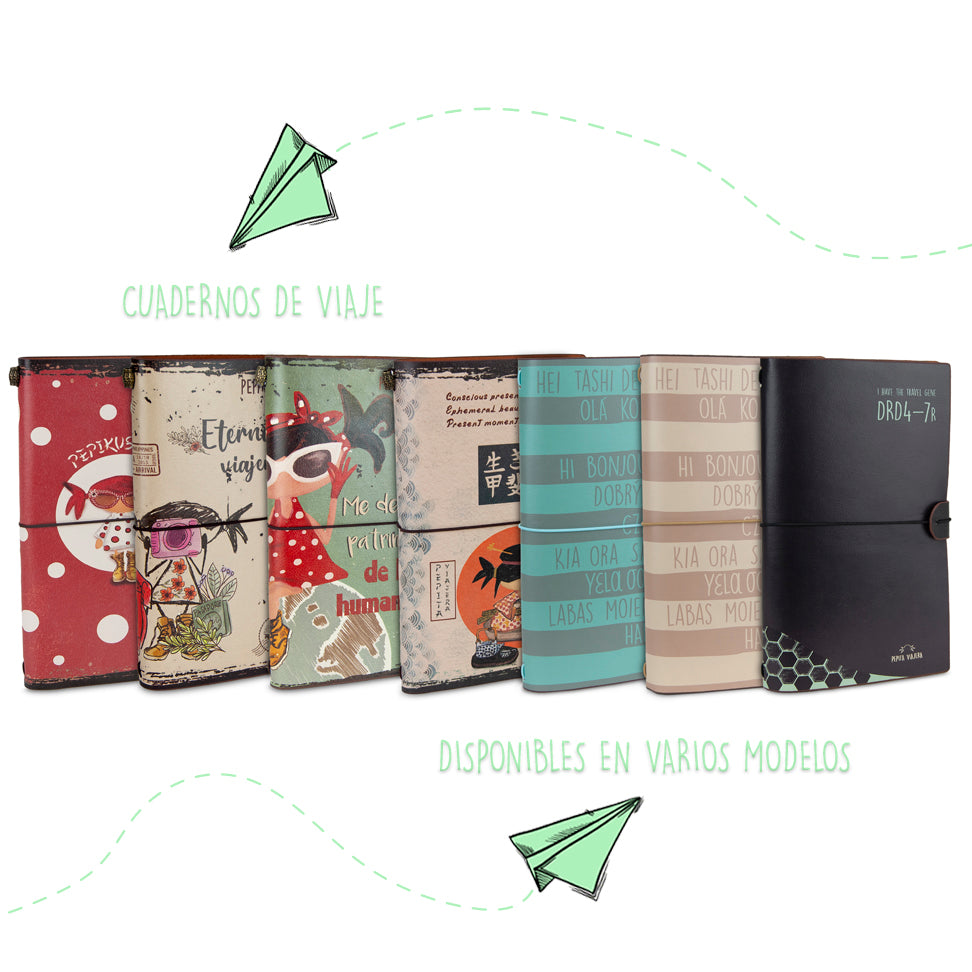 Cuaderno de viaje Saludos del Mundo aguamarina