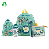 Pack Dinos borraccia termica, zaino per bambini, borsa per il pranzo e pochette multiuso
