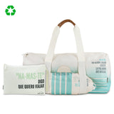 Formentera Pack Towel, Barrel Bag and Travel Language Toiletry Bag