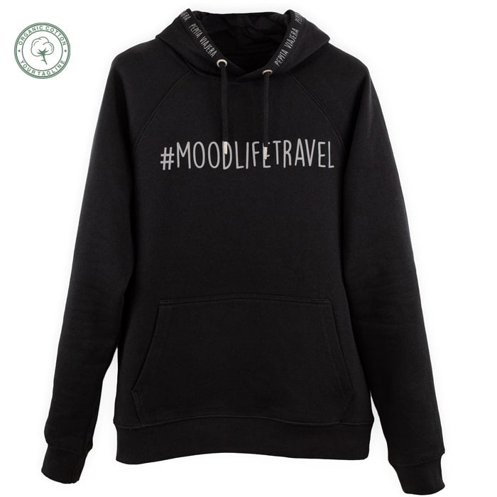 Organic cotton black sweatshirt #Moodlifetravel 