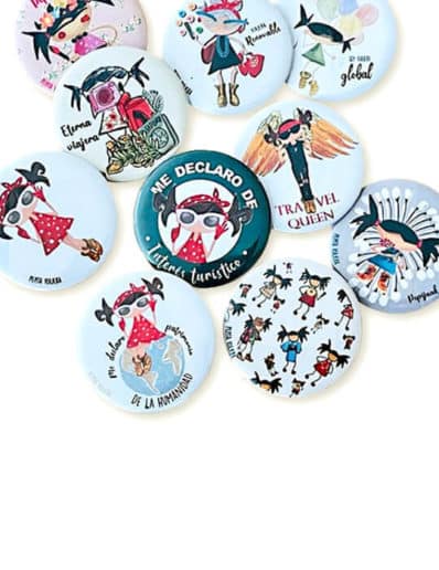 Original design badges of the brand Pepita Viajera