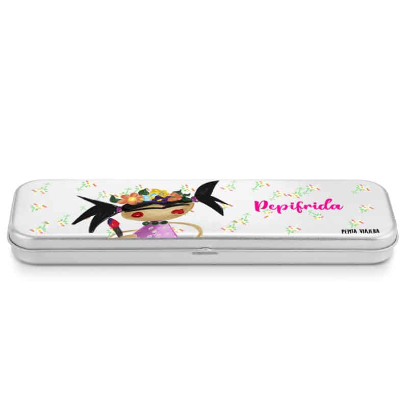 Precioso estuche metálico portatodo de la marca Pepita Viajera modelo Pepifrida