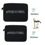 Funda de ordenador en trece o quince pulgadas de la marca Pepita Viajera modelo #moodlifetravel, medidas ancho y alto