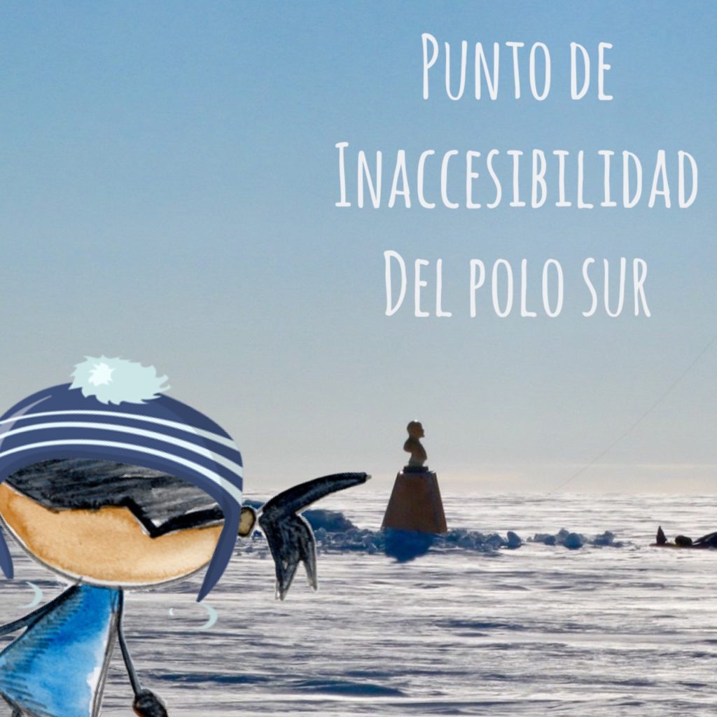 Pepita is seen at the South Pole with the Lenin statue in the background.