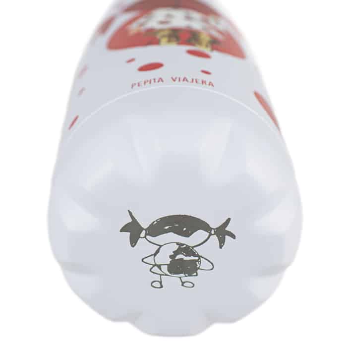 Detalle logo botellas termicas colección pepikusama de la marca Pepita Viajera