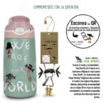 Información educativa adicional botella infantil termica colección saludos del mundo marca Pepita Viajera