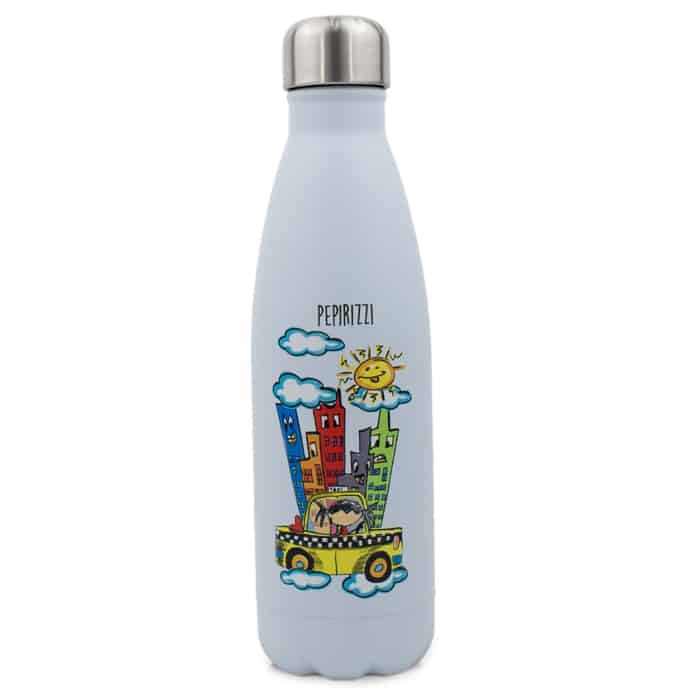 Detalle frontal botellas termicas colección pepirizzi de la marca Pepita Viajera