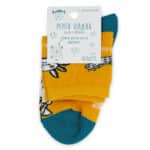 Detalle etiqueta calcetines colección Animales Raros de la marca Pepita Viajera
