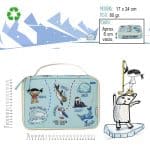 Bolsa merienda térmica de la marca Pepita Viajera, colección Ártico, medidas e información técnica